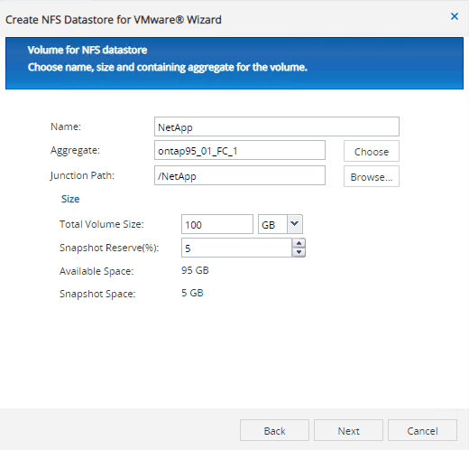 create datastore for vmware netapp nfs