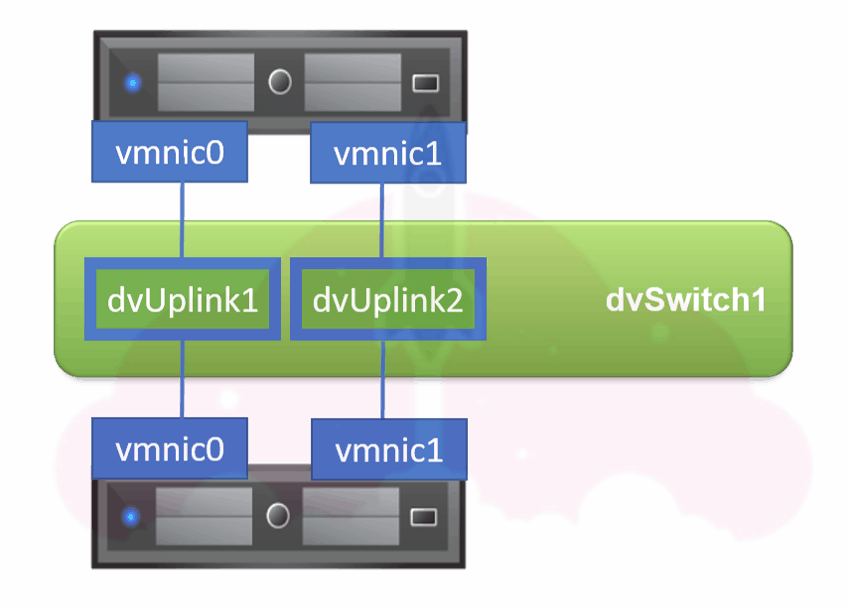 vmware distributed switch with vmnic and dvuplink