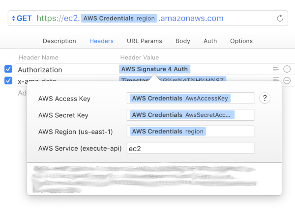 Configuring the AWS Signature v4 Auth extension