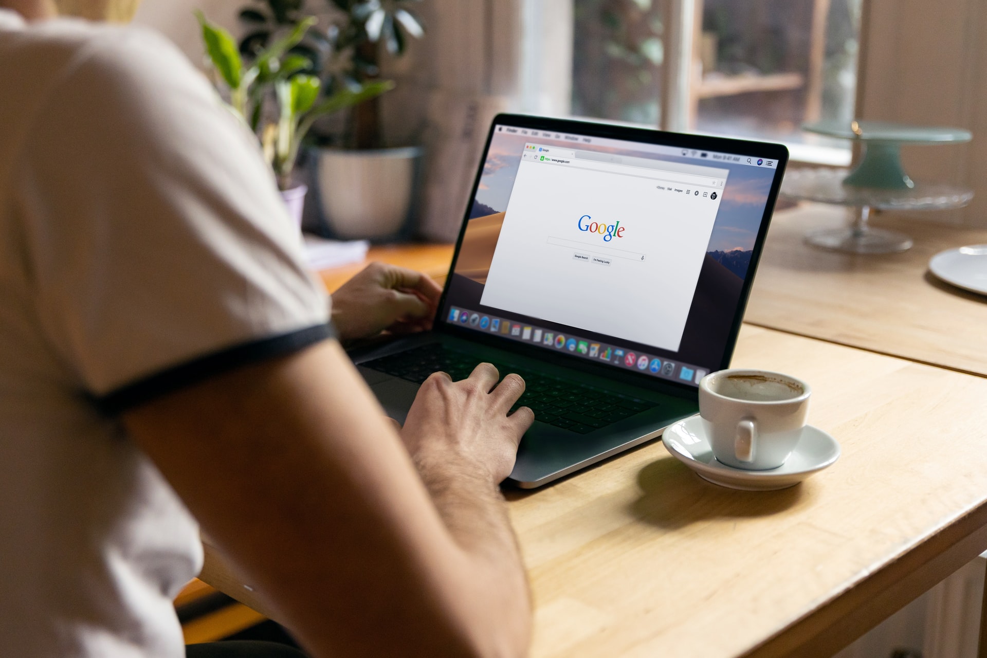 Someone using the Google search engine.