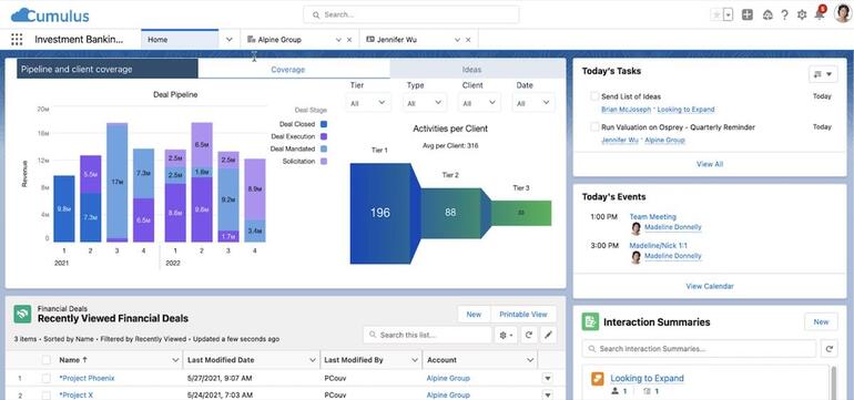 Salesforce Corporate and Investment Banking for Financial Services Cloud - Investment Banking Homepage