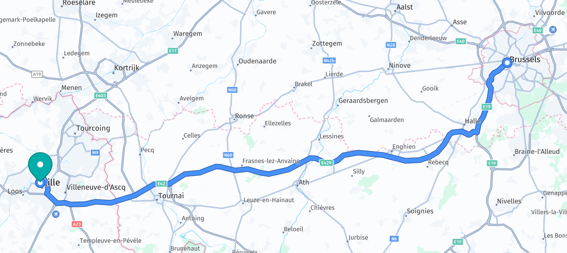 Amazon Location Service - Map with route