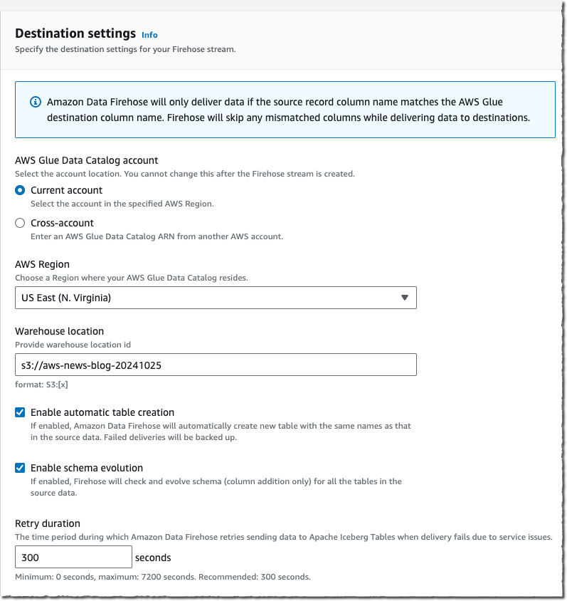 Create Firehose Stream - screen 4
