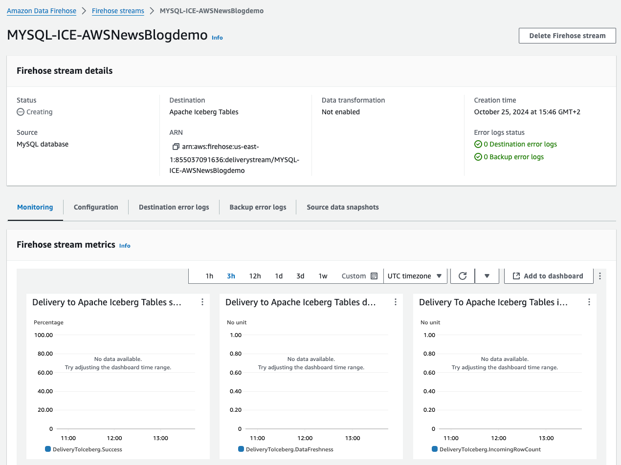 Create Firehose Stream - screen 6