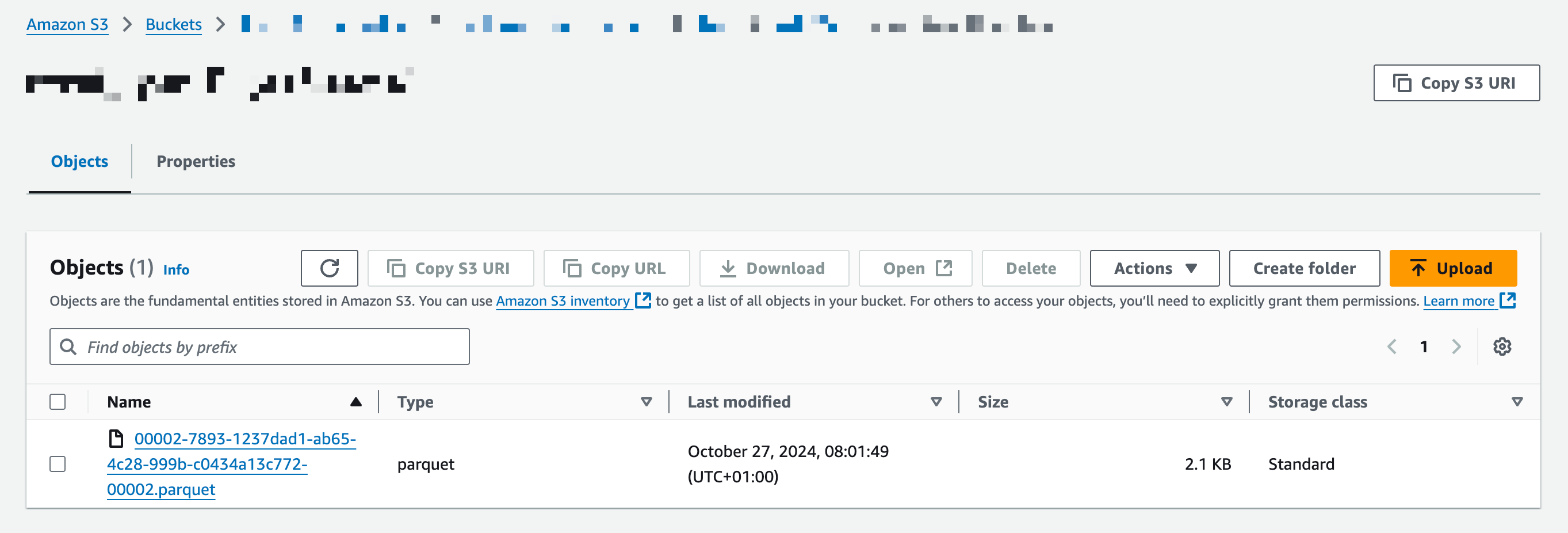 View parquet files on S3 bucket