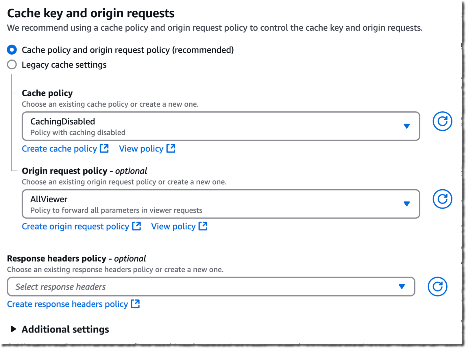 CloudFront - Cache policy