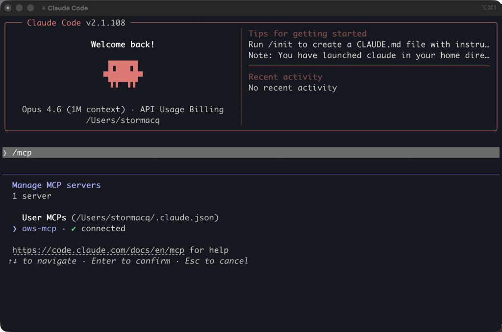 Verify AWS MCP Server in Claude Code